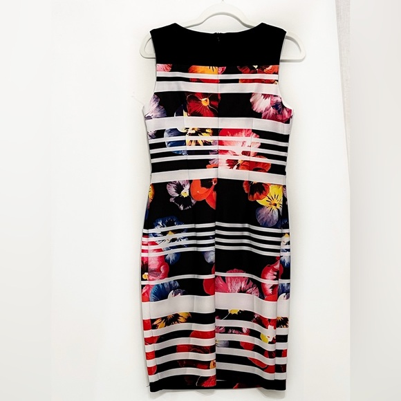 Joseph Ribkoff floral designer dress with mesh size 8 - Picture 3 of 4